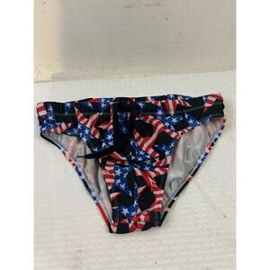 FR Speedo style Swim Briefs mens large stars stripes red blue sexy‎